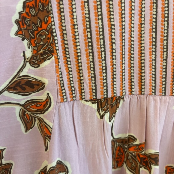 Knox Rose Pink Floral Dress Puff Sleeve with Tassel Detail - Picture 8 of 9